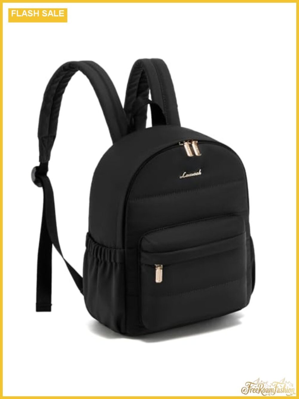 Mini Puffer Backpack for Women - Lightweight Quilted Nylon Daypack, Anti-Theft